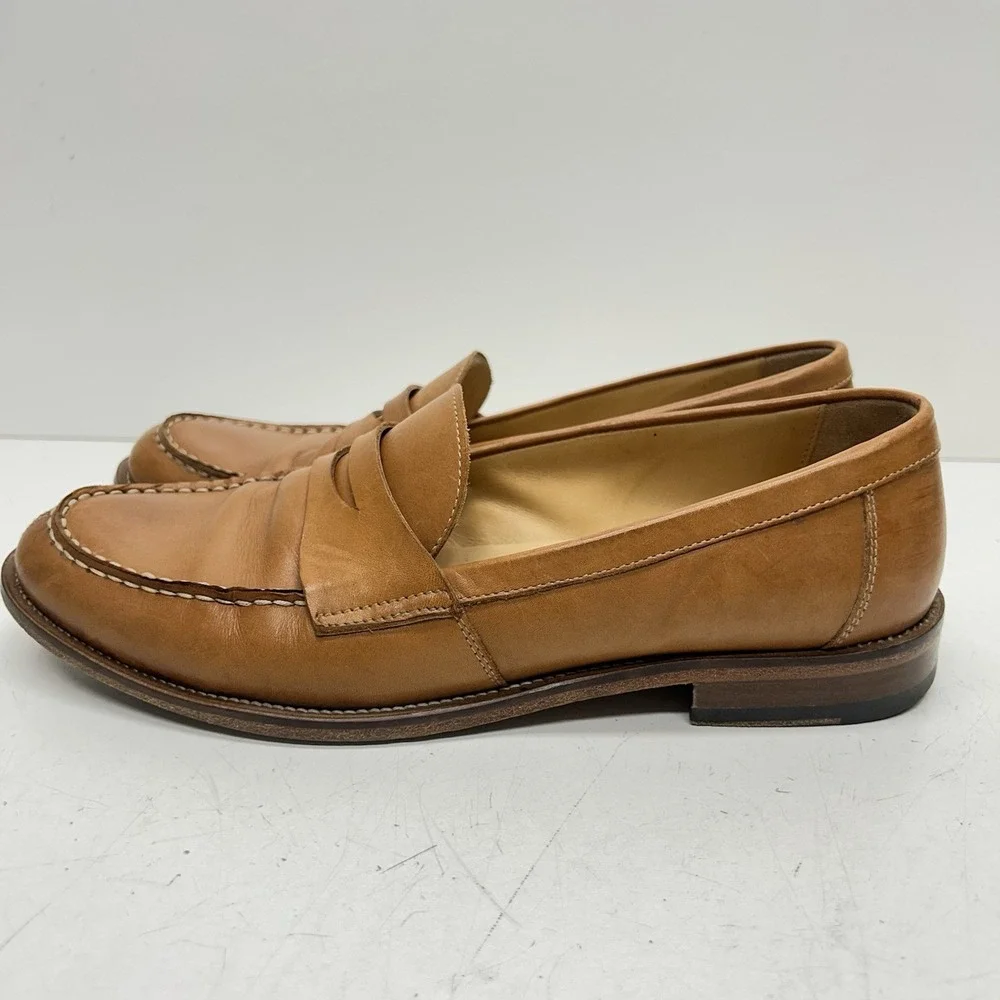 Scarosso‎ Men's Brown Leather Penny Loafers Shoes Made in Italy EU41, US8, UK7